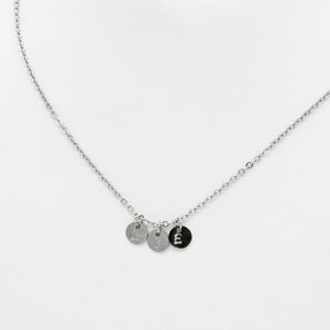 Personalized Initial Disc Necklace: Sterling Silver, Hand Stamped