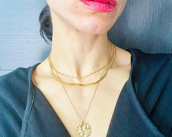 Gold Multi-Strand Necklace Set: 18k Goldfill Layering Necklaces