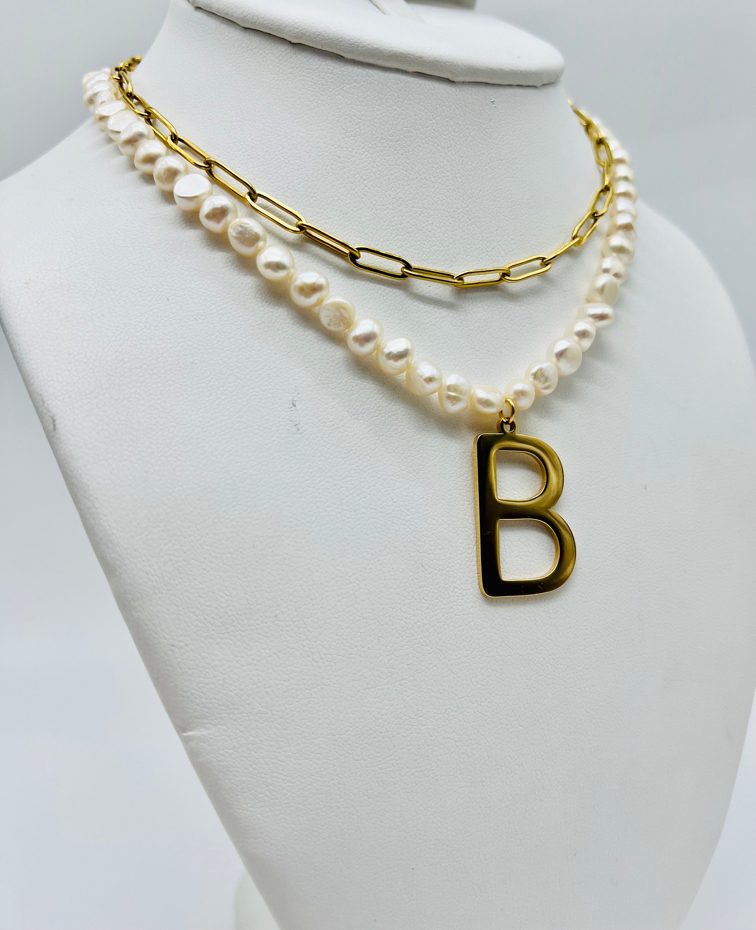 Collier Multi-brins En Perles D'eau Douce - Couleurs Bronze, Cuivre, Vert - Rempli D'or - 15 Pouces