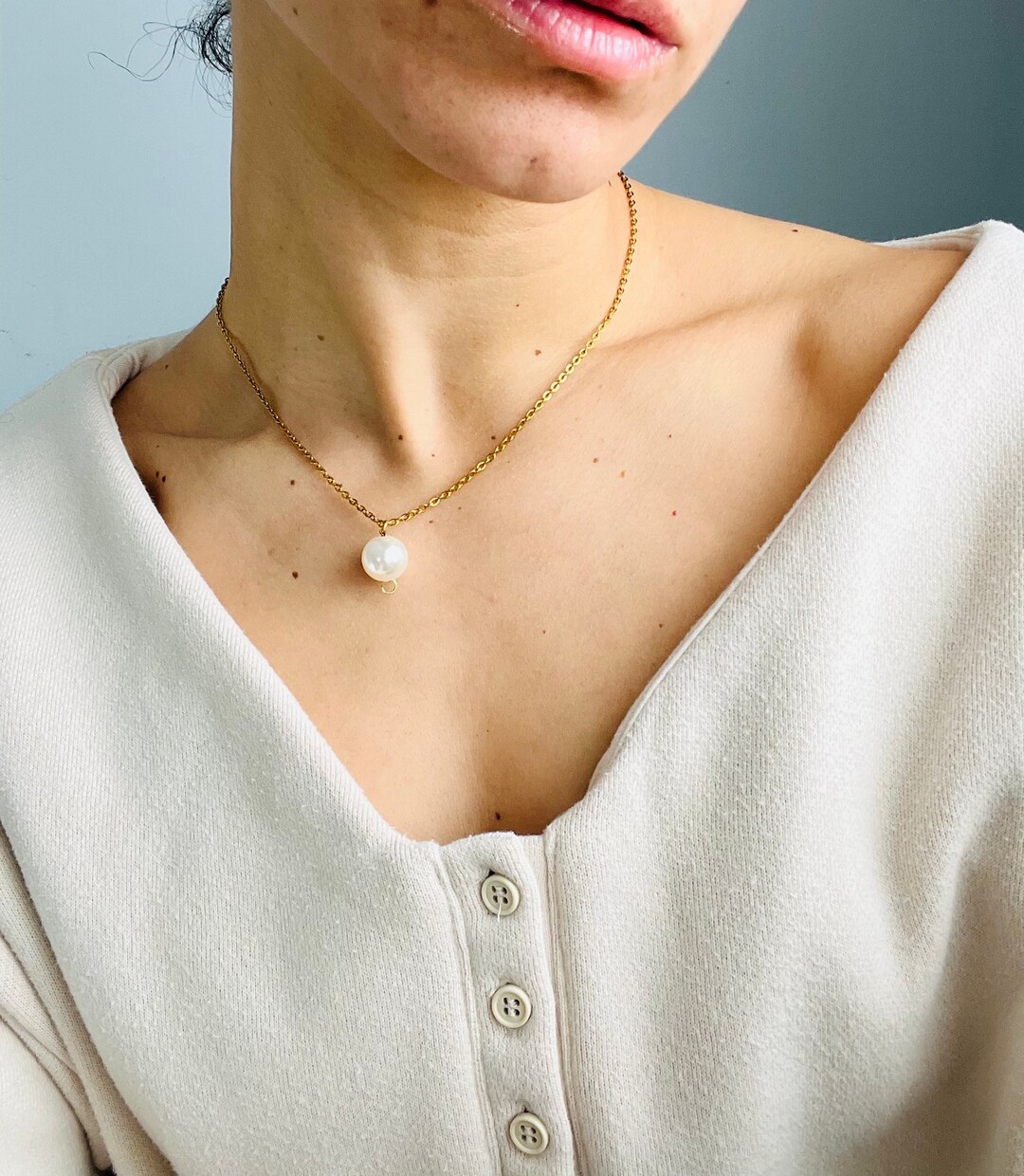 Lili Pearl Necklace, Everyday Necklace, June Birthstone