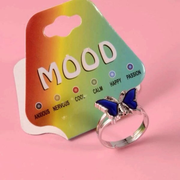 Mood Ring | Changing Color | Four Leaf Clover | Butterfly | Temperature Changing | Fashion | Woman | Jewelry | Emotion Feeling Ring | Mood