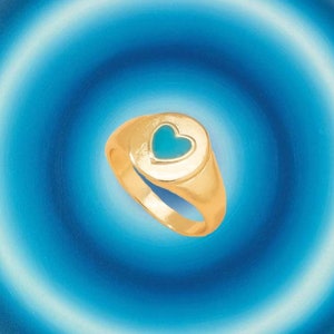 Blue Heart Ring | Gold Jewelry, Gift For Her, Trendy Rings, Blue Jewelry