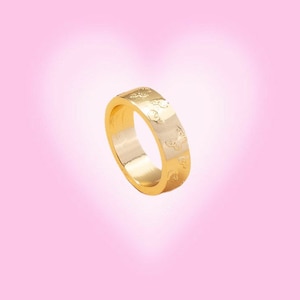 Gold Band Ring with Butterflies, Gold Jewelry, Gift For Her, Trendy Rings