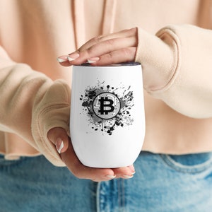 Bitcoin Wine tumbler, Crypto Gift, Stylish Bitcoin Gft