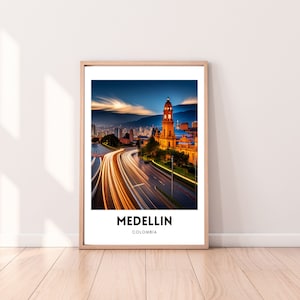 Medellin, affiche de voyage en Colombie, Art mural en Colombie, cadeau de voyage