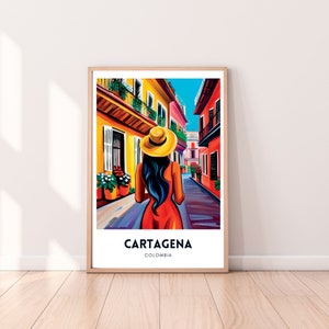 Vintage Colombia Wall Art, Oil Painting Colombia Poster, Travel Gift, Travel Poster, Birthday Gift For Him