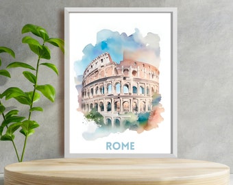 Italy Print Italy Poster Print Rome Print Rome Poster Travel Poster, Art Print, Travel Gift, Honeymoon souvenir, Colosseum