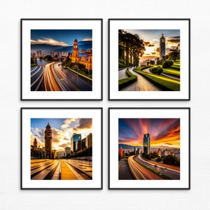Travel Collection: Set of 4 Digital  Art Prints of Medellin, Colombia. Travel Gift. Wall Decor. Travel Art. Colombia Wall Art