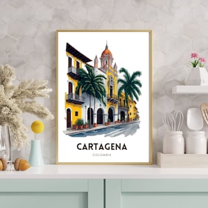Cartagena Poster, Cartagena Wall Art,  Travel Gift, Colombia Print, Museum-Quality Poster