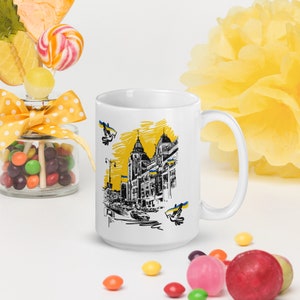 Stand With Ukraine! White Glossy Mug. All Profits Go To Ukraine!