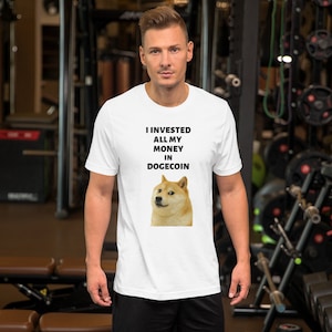 Short-Sleeve Unisex Crypto T-Shirt, 100% Soft Cotton, Dogecoin shirt