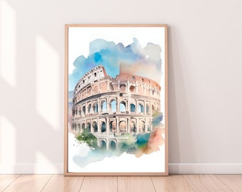 Rome Travel Print - Colosseum, Rome poster, Italy print, Italy poster, Wedding gift