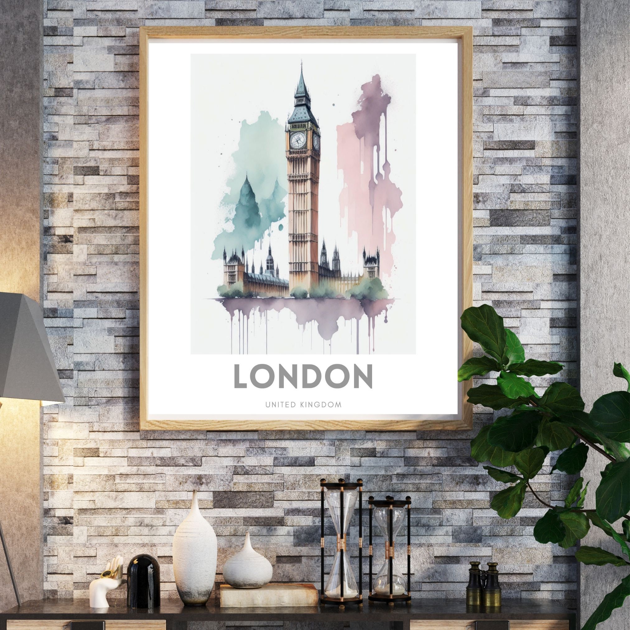 London Watercolor Poster, Travel Art, Travel Gift, UK Wall Decor ...
