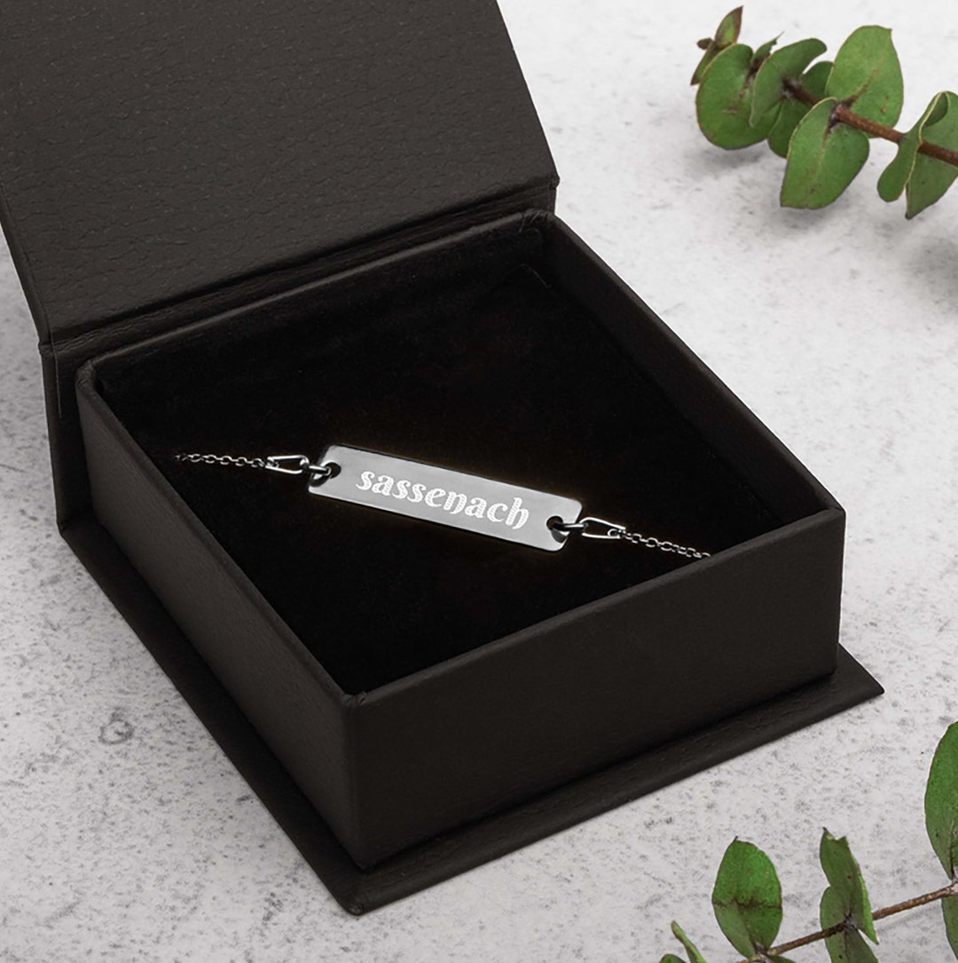 Engraved Silver Bar Chain Bracelet: Hope