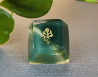 Gold Monstera Blatt Esc mechanische Tastatur Tastenkappe Cherry mx, Brauch, Handwerker, Harz, niedliche Handwerker Tastenkappe