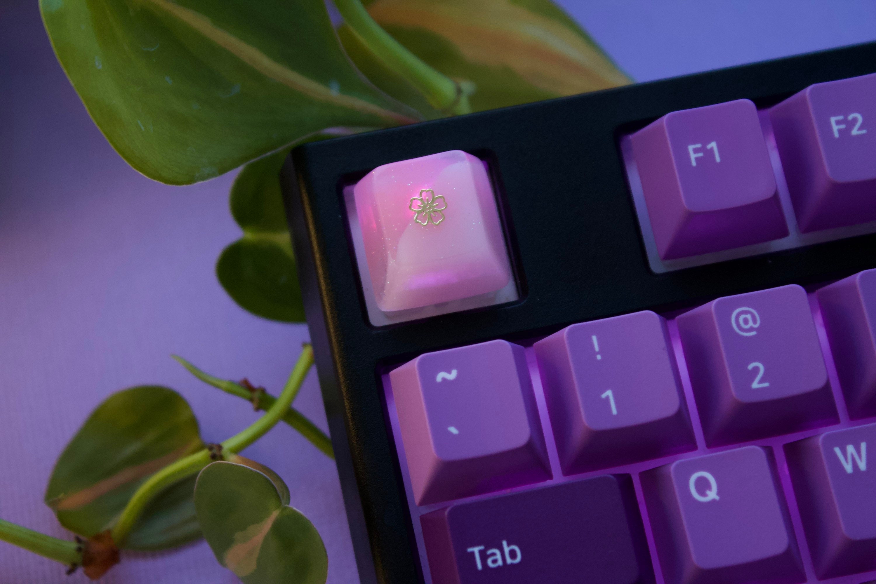 Gold Cherry Blossom Ecs Mechanical Keyboard Keycap Cherry Mx, Custom ...