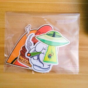 Premium Sticker Pack - 4 count, Burger/Hotdog/Weed Pre-Roll/UFO