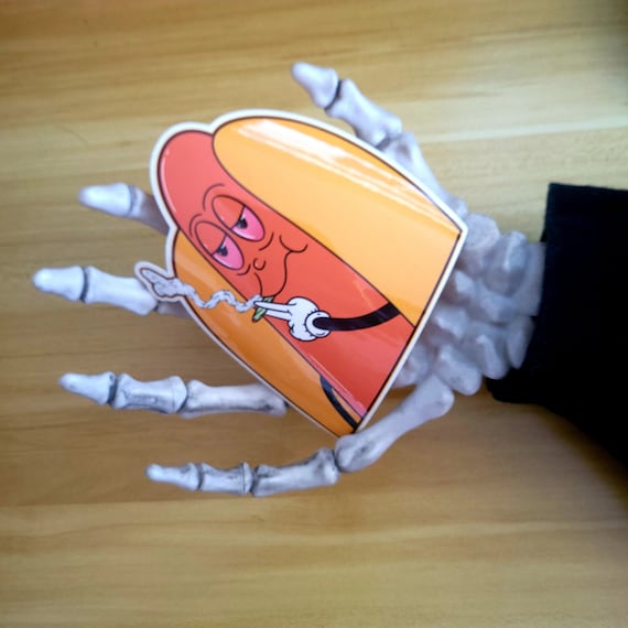 Stoned Hot Dog Smoke/weed/blunt/joint/high/420/ STICKER