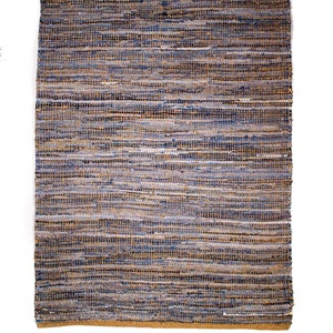 Jute and Denim Reversible Rug 2 X 6, 4 X 6 , 5 X 7, 6 X 9, Natural Fibre rug,