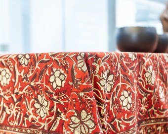 105 X 63 Inches Table Cover / Hand Block printing / Rectangular / 8 seater table cloth,