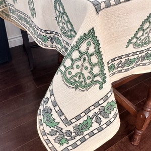 Table Cover, Cotton, Hand Block, Ajrekh, 6 seater, tablecloth, casual, dining, table linen, wedding, Cottage, Farmhouse,