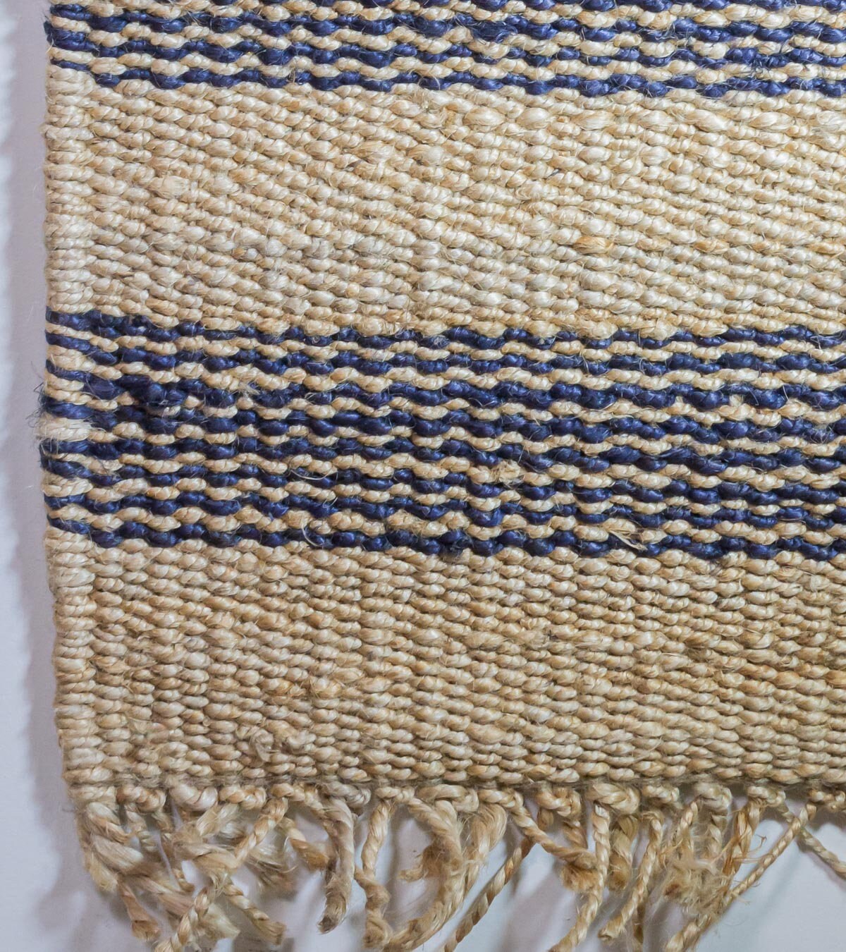 Jute Rug With Thin Blue Stripes on Natural Jute Colour 4X6 Etsy UK