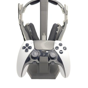 PS5 Dual Sense Controller and Headphone Stand, PlayStation Gaming Desk Mount, Video Game Console/ DualSense Edge, Gift For Gamer Accessories