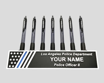 Custom Desk Name Plate for First Responder/ Police Officer Name Tag/ Firefighter Gift/ Military Display/ Office Plaque/ Thin Blue Red Line
