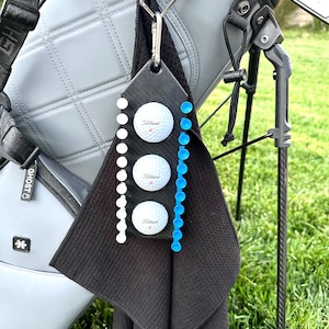 Golf Ball and Tee Holder – Gift for Golfer, Carbon Fiber Ball Organizer Gift for Dad, Golfing Husband, Golfer, Golf Club Bag Tee Accessories