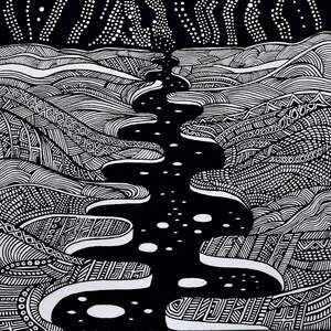 River Night. Pen and Ink Drawing. Wall Décor. Wall Art. Giclée Fine Art Print. Handmade drawing. Black and White Prints image 3