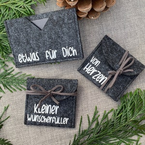 GIFT PACKAGING with imprint | personalized voucher cover made of felt | small pocket for money gift | Card case to give away