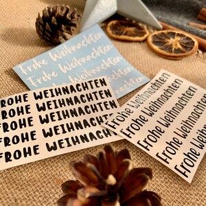 AUFKLEBER | Frohe Weihnachten | für Christbaumkugeln | Weihnachtsgeschenke | Weihnachtskarten | Geschenkverpackung | Weihnachtsdekoration