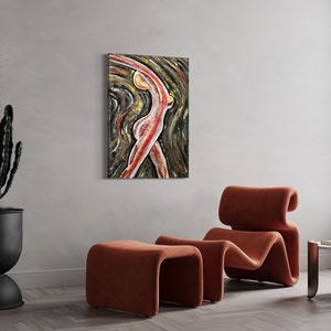 UNIQUE concrete painting &quot;Dynamic Woman 2.0&quot;, 70 x 100 cm Colorful Energy Art by LuDragona