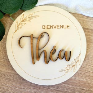 carte de naissance en bois bienvenue