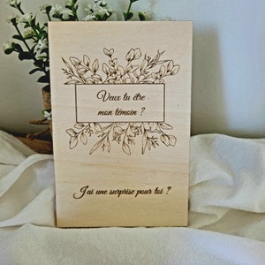Carte à gratter en bois annonce