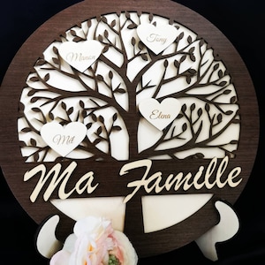 Personalized wooden family tree of life decoration