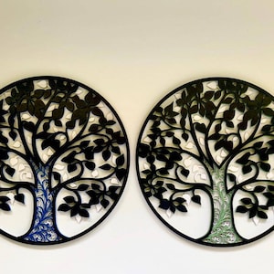 Mandala wall decoration wooden tree of life