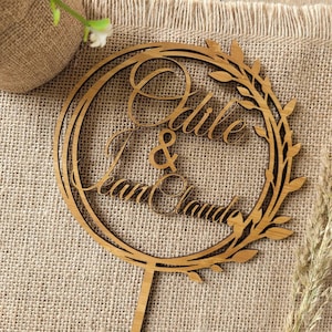 Wooden cake topper