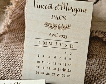 Magnet calendrier en bois personnalisé