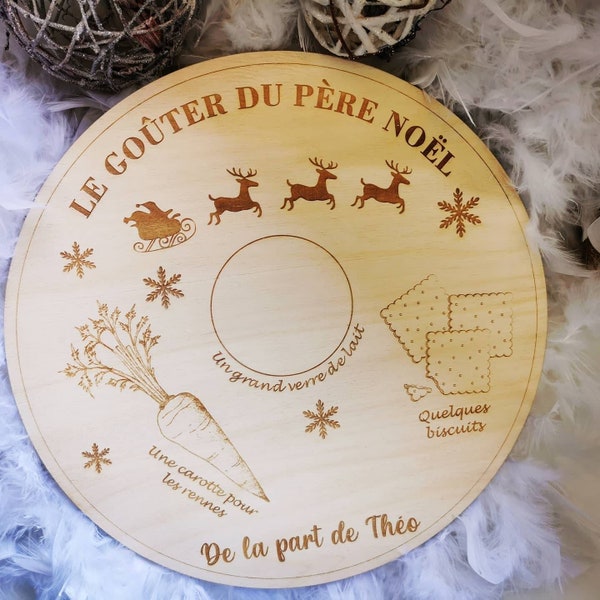 Assiette du père Noël en bois personnalisé