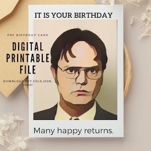 Cartão de aniversário engraçado The Office Dwight Shrute