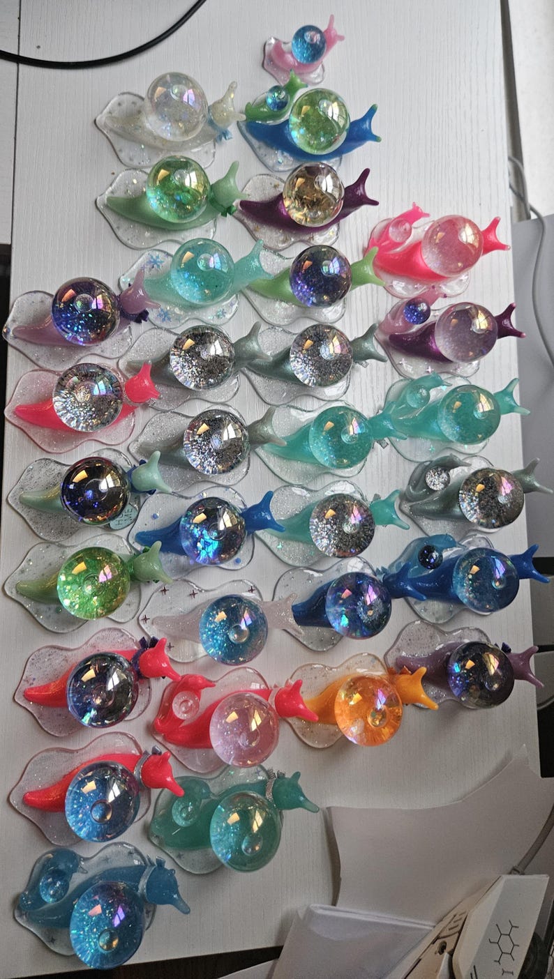 CUSTOM or Mystery Snowglobe Snail Desk Pet (READ DESCRIPTION) image 10