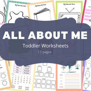 All About Myself Worksheets for Toddlers | Pre K | Kindergarten | Workbook | Toddler Activity | Homeschool