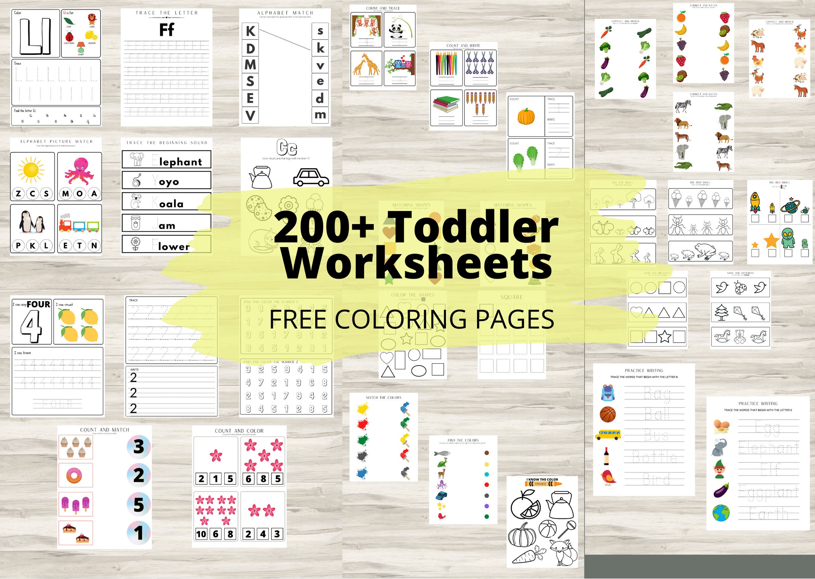 printable toddler worksheets or toddler workbook instant etsy