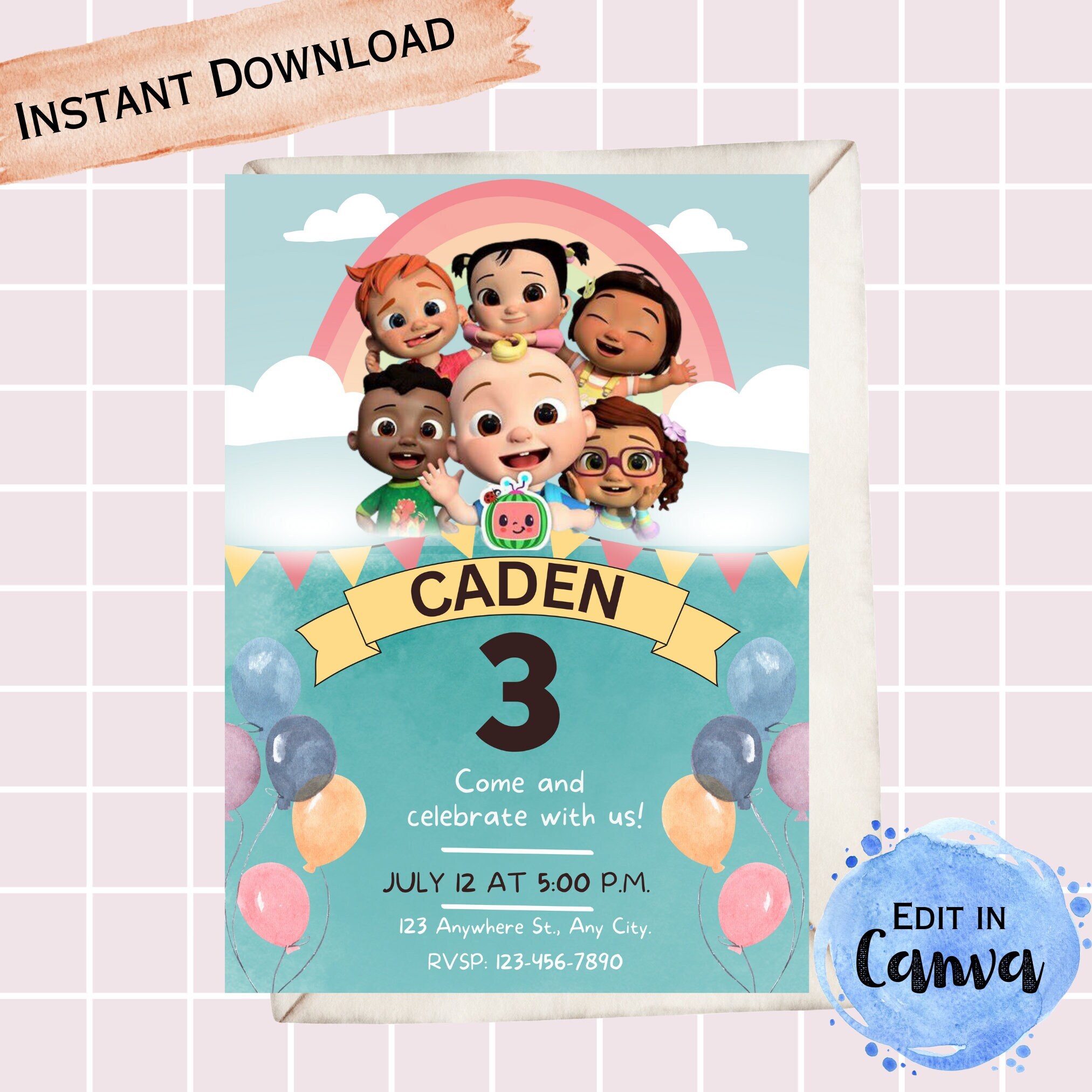 Editable Invitation Birthday Invitation Etsy UK