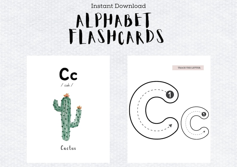 Printable Alphabet Flashcards Alphabet Phonics Alphabet - Etsy