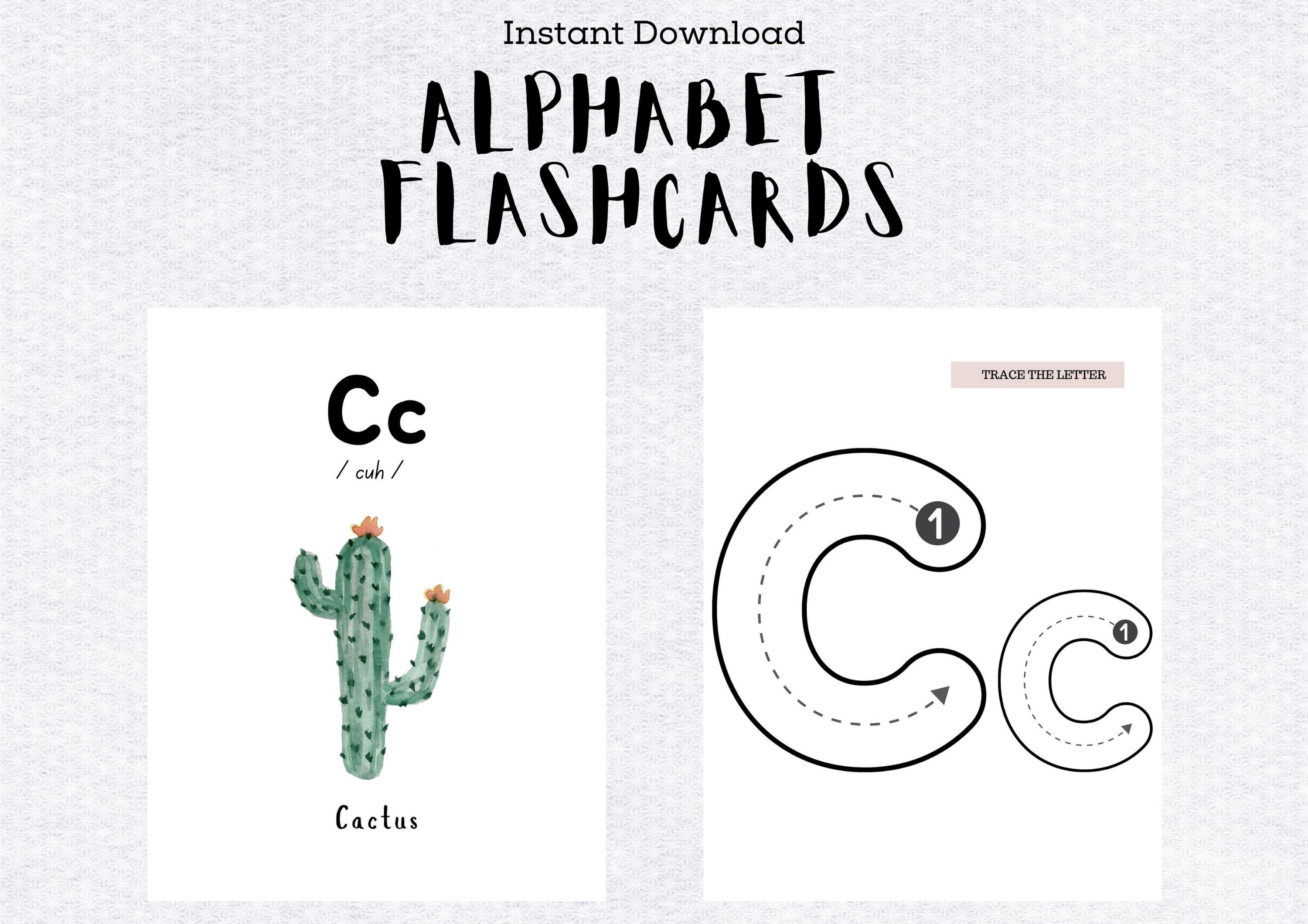 Printable Alphabet Flashcards Alphabet Phonics Alphabet Etsy
