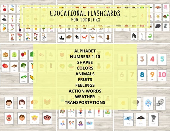 Little Wigwam Educational Flash Cards Set - 66 Alphabet, Numbers, Shapes & Colors Cards For Toddlers