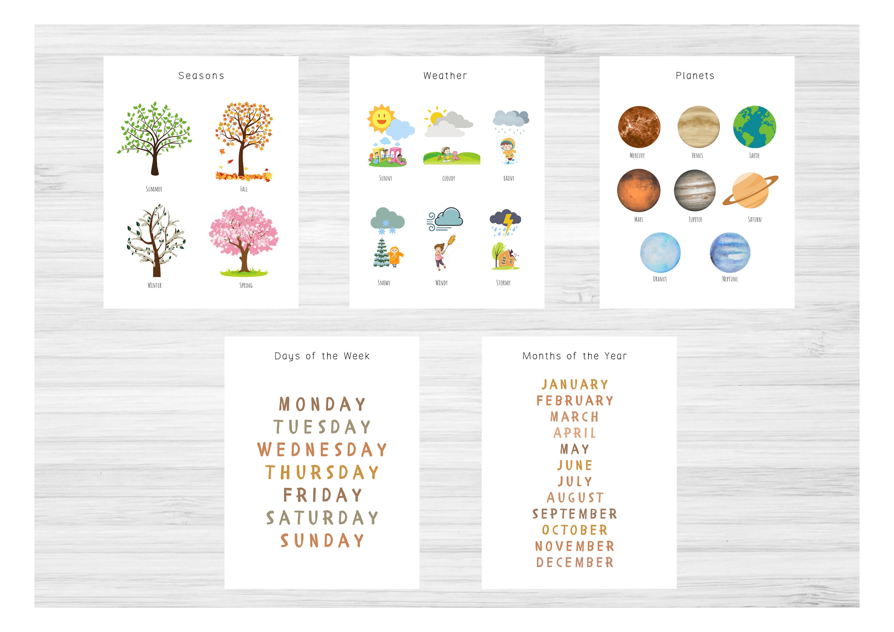 Homeschool Educational Printables Wall Decor for Toddlers - Etsy UK