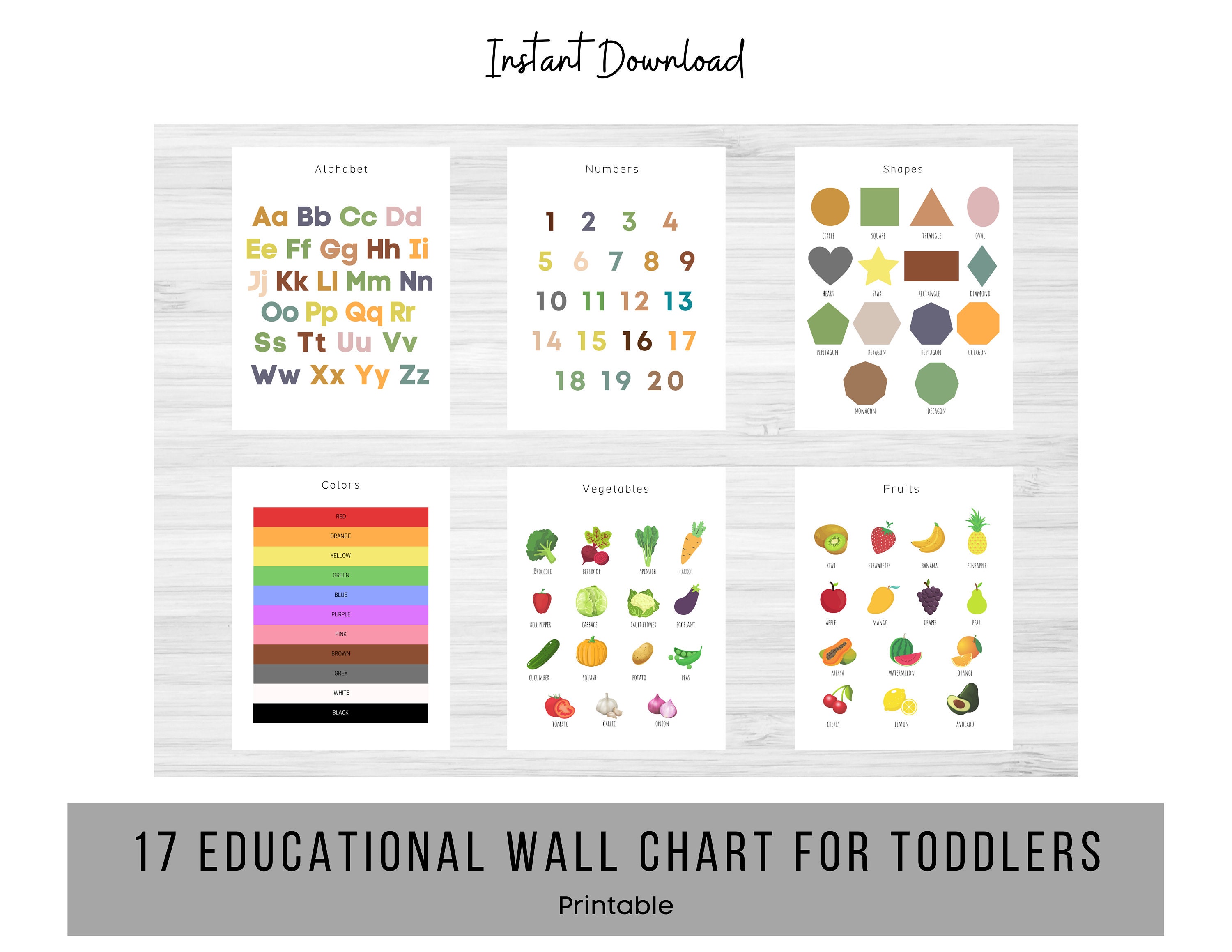 Homeschool Educational Printables Wall Decor for Toddlers - Etsy UK